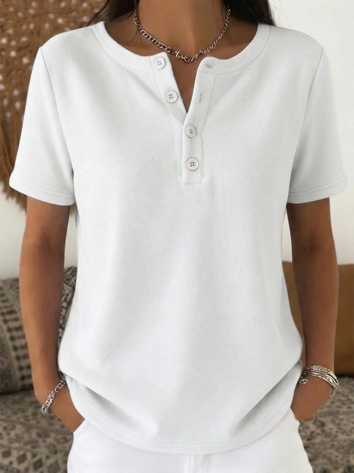 Cozy Half Sleeve Cotton Casual T-shirt