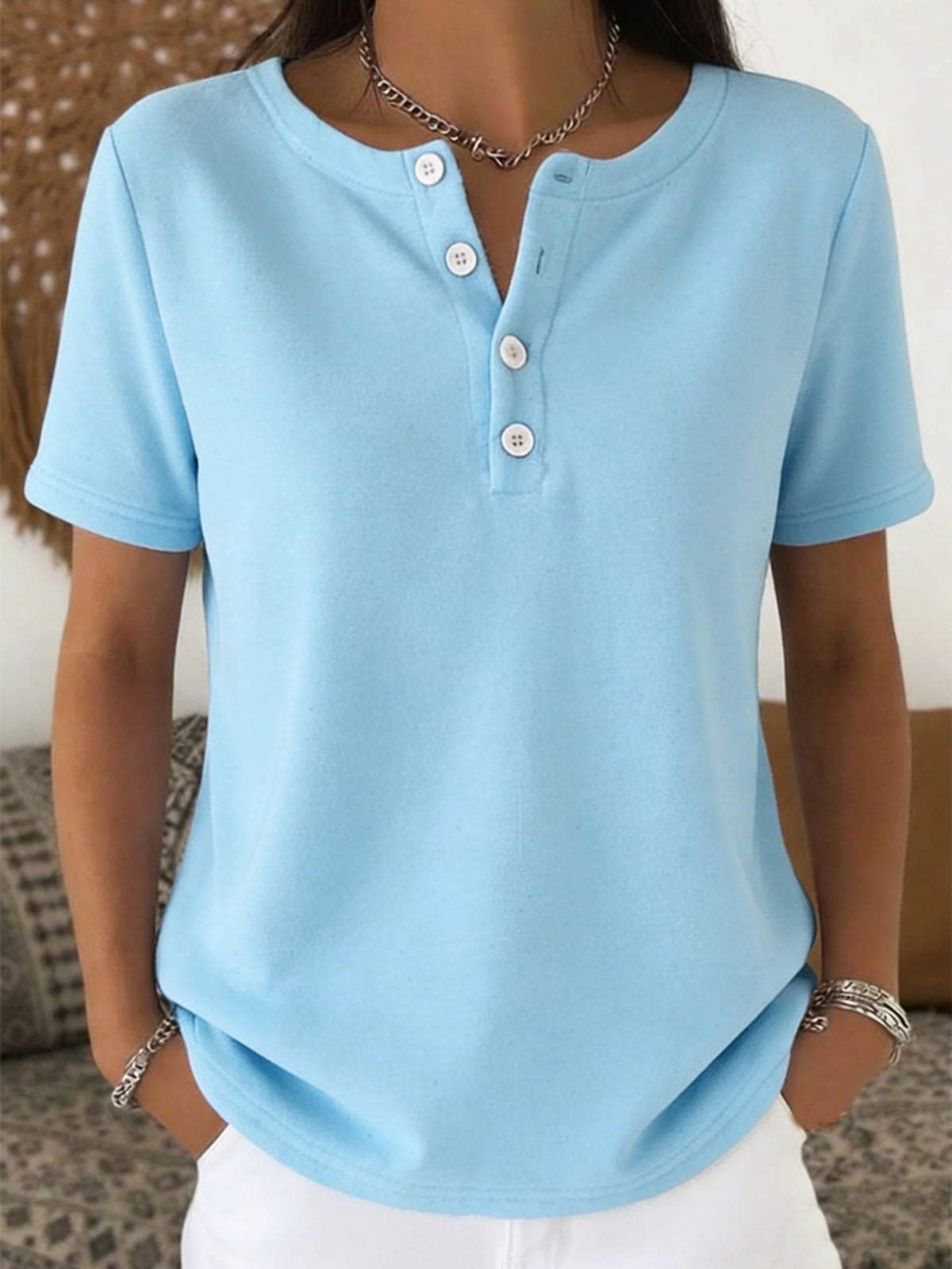 Cozy Half Sleeve Cotton Casual T-shirt