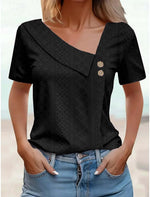 Women Plain Elegant Short Sleeve Loose T-shirt