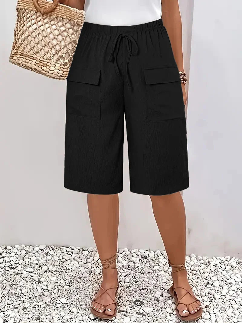 Mid Waist Fit Plain Straight Pants