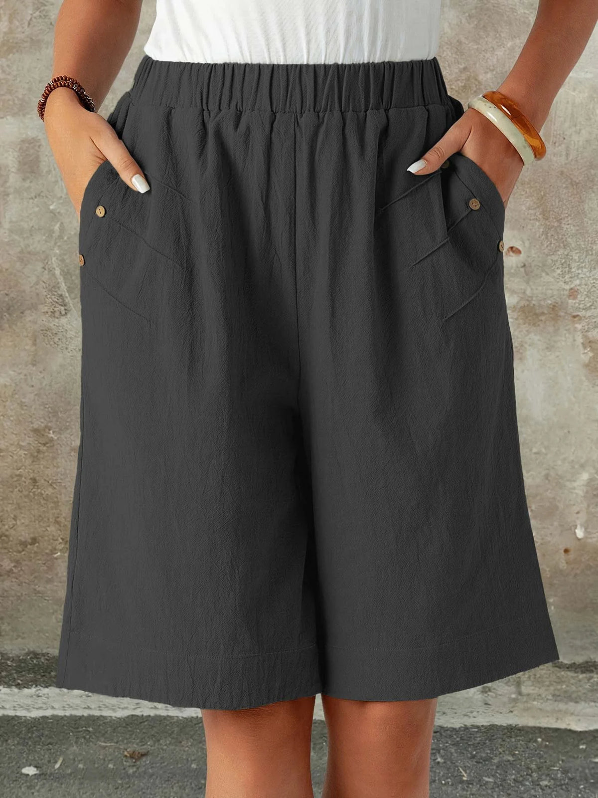 Casual Loose Fit Elegant Plain Pants