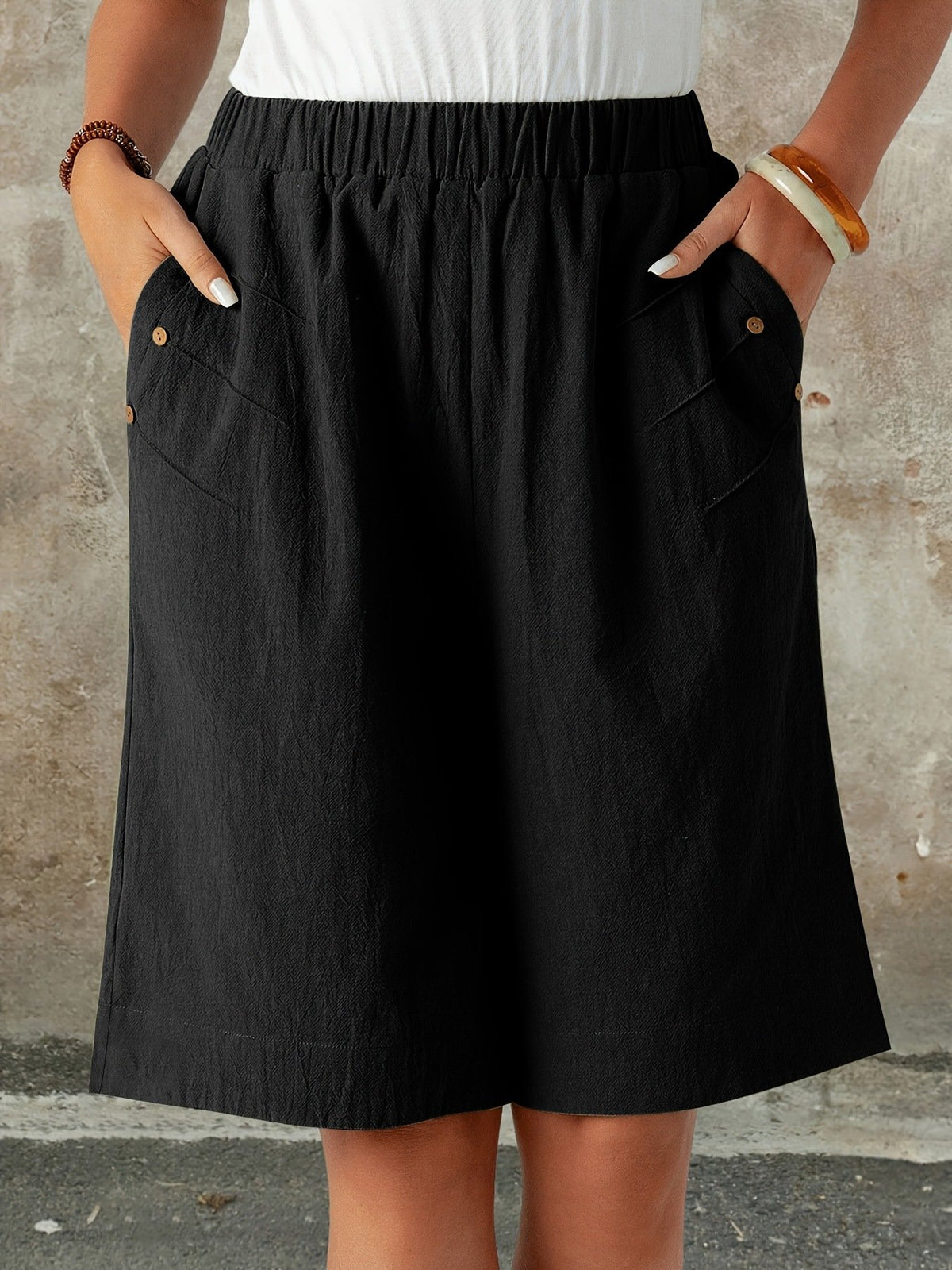 Casual Loose Fit Elegant Plain Pants