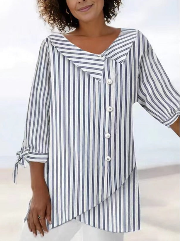 Casual Striped Long Sleeve T-shirt