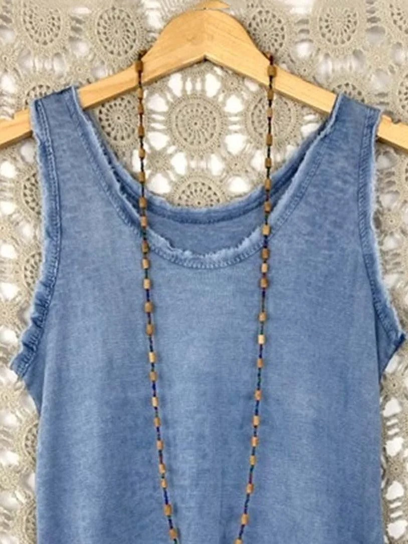 Casual Cotton Plain Sleeveless Tank Top