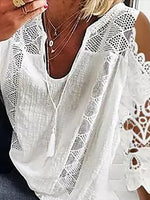 Plain Cold Shoulder Casual Blouse