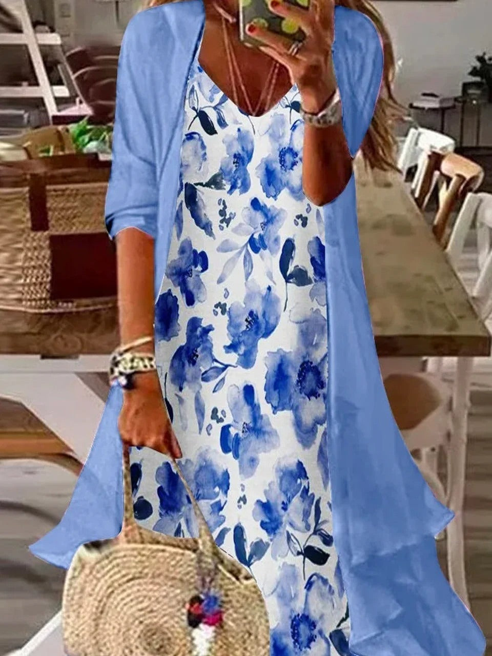 Chiffon Loose Casual Two-Piece Maxi Dress