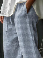 Loose Casual Striped Straight Pockets Pants