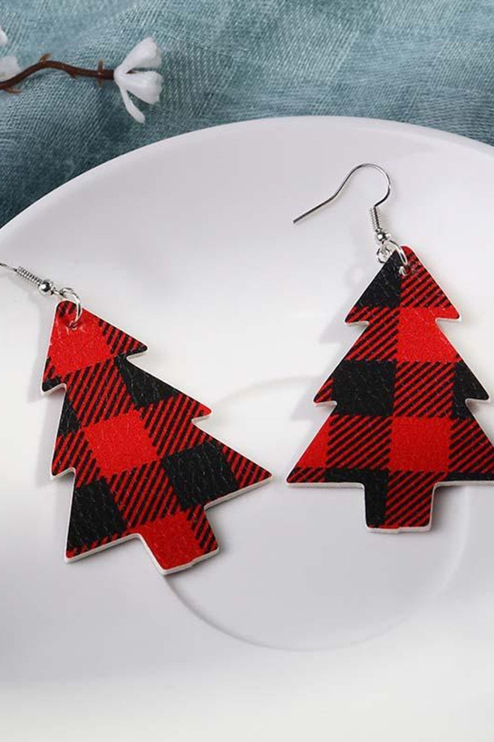Cute Christmas Tree Leather Earrings