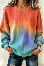 Women Casual Crew Neck Abstract Sweatshirt Printing