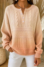 Women Casual Ombre Crew Neck Long Sleeve Sweatshirt