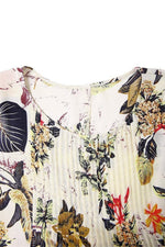 Floral Print Round Neck Short Sleeves Maxi Dress