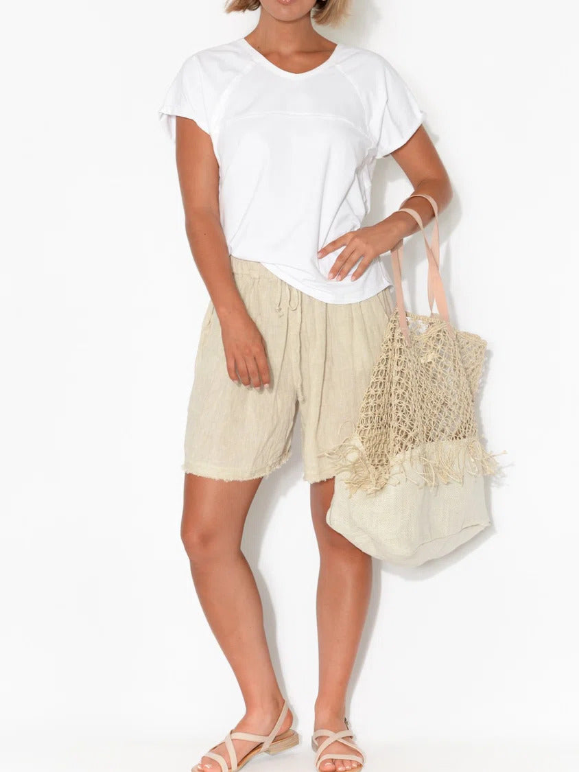 Casual Solid Color with Pockets Sashes Shorts