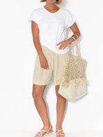 Casual Solid Color with Pockets Sashes Shorts