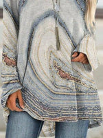 Marbling Print Crew Neck Long Sleeves Sweatshirt