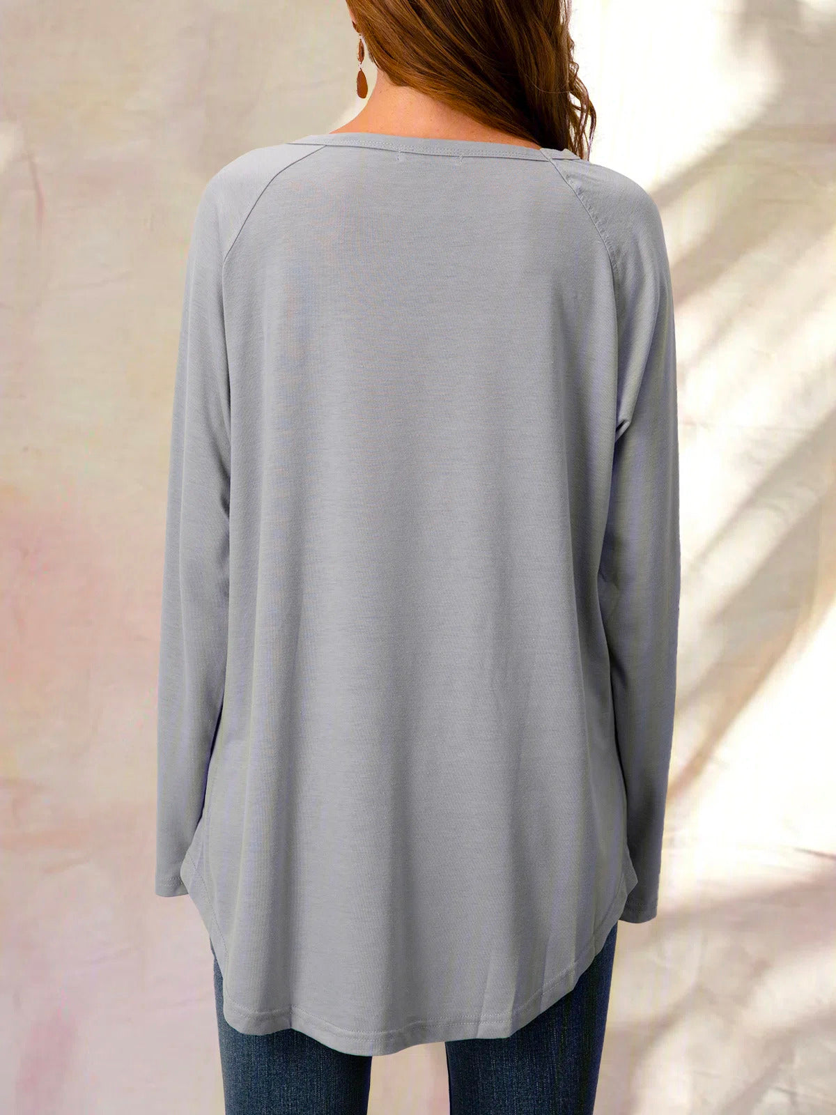 Solid Color Boat Neck Casual Long Sleeves Sweatshirt