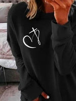 Casual Letter Print Crew Neck Long Sleeves Sweatshirt
