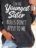 Alphabet Print Round Neck Long Sleeves Sweatshirt