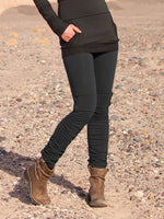 Solid Color Ruched Casual High Waist Tight Pants