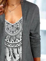 Solid Color Casual Long Sleeves Cardigan Tops