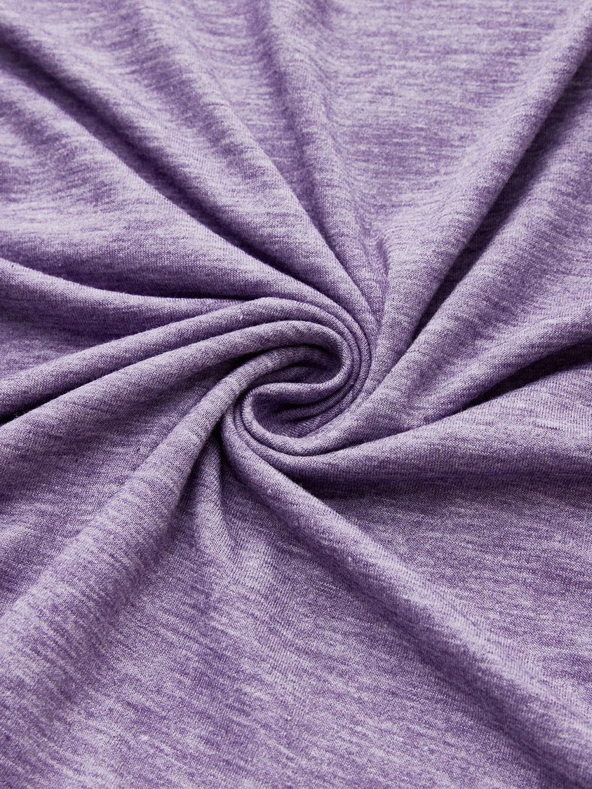 Solid Color V-neck Vacation Short Sleeves T-shirt