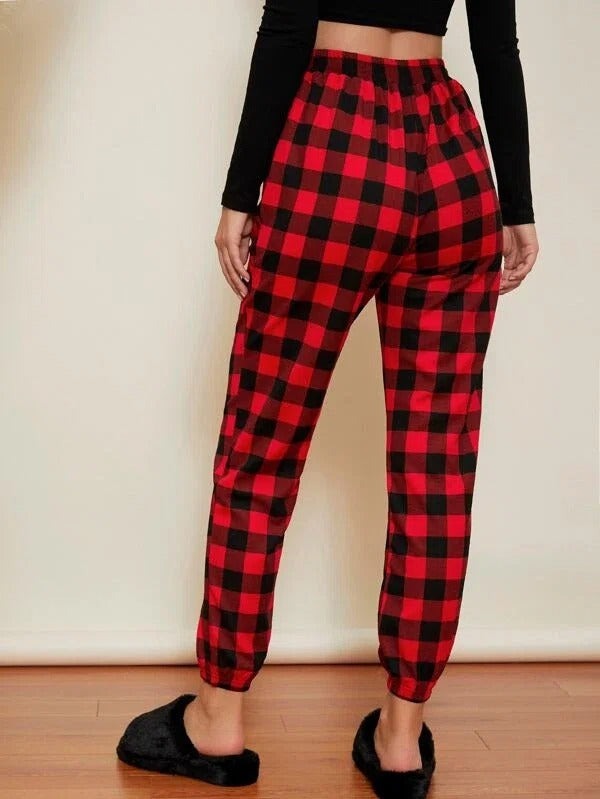 Plaid Casual Jersey Sweatpants