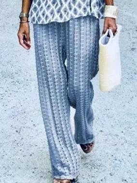 Geometric Print V-neck 3/4 Sleeves Two Piece Suit