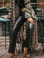 Geometric Print Casual Long Sleeves Cardigan