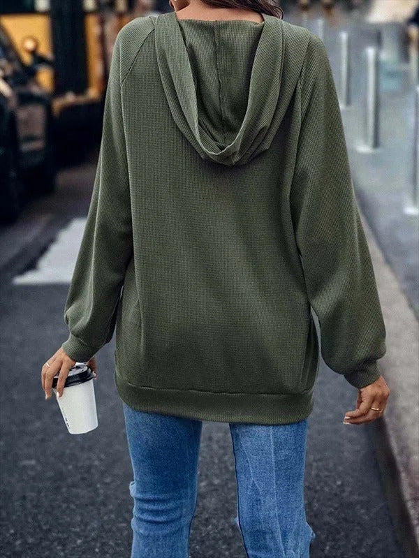 Plain Loose Hoodie Casual Sweatshirt