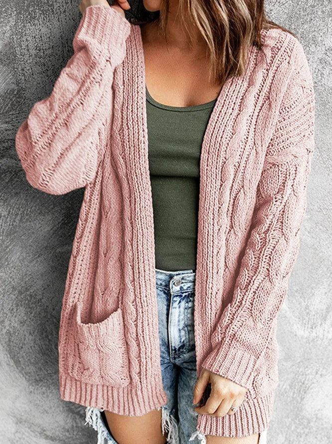 Plain Long Sleeve Comfy Casual Cardigan