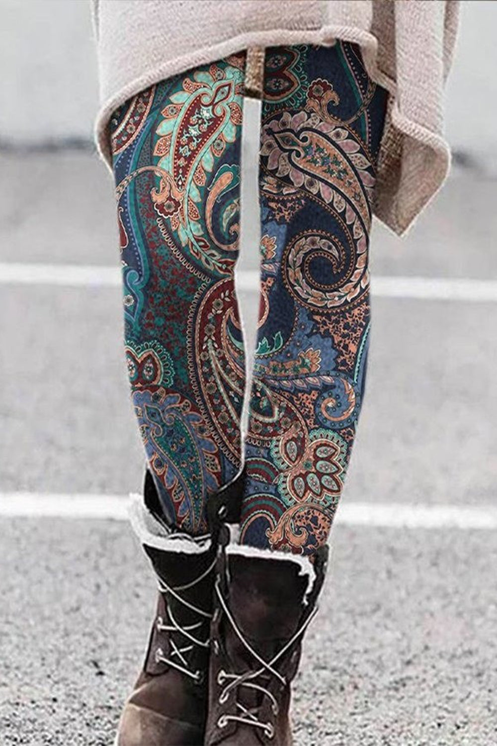 Floral Print Skinny Warm Legging
