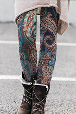 Floral Print Skinny Warm Legging