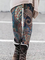 Floral Print Skinny Warm Legging