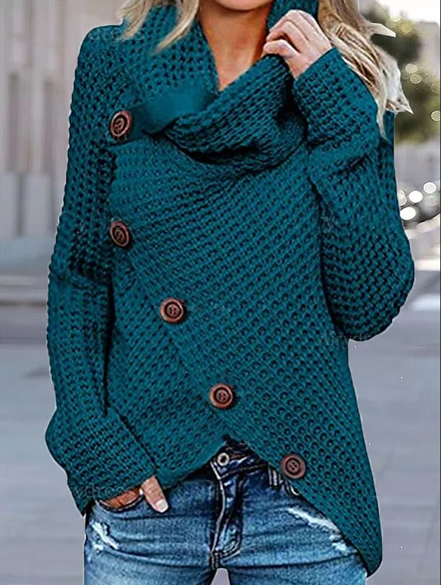 Solid Color Turtleneck Casual Long Sleeve Regular Fit Sweater