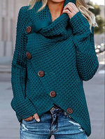 Solid Color Turtleneck Casual Long Sleeve Regular Fit Sweater