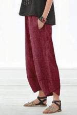 Women's Solid Color with Pockets Casual Loose Pants