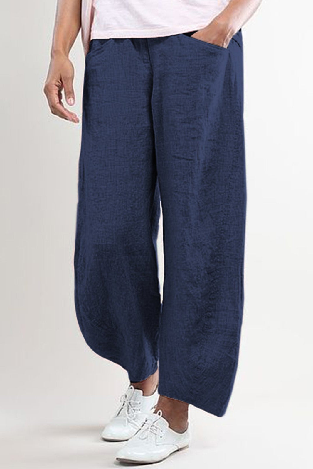 Women's Solid Color with Pockets Summer Loose Pants