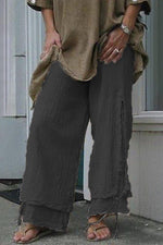 Women's Solid Color Layered Casual Loose Pants