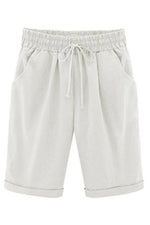 Plain with Pockets Sashes Holiday Loose Shorts (9 Colors)