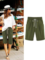 Plain with Pockets Sashes Holiday Loose Shorts (9 Colors)