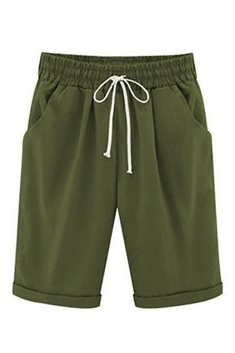Plain with Pockets Sashes Holiday Loose Shorts (9 Colors)