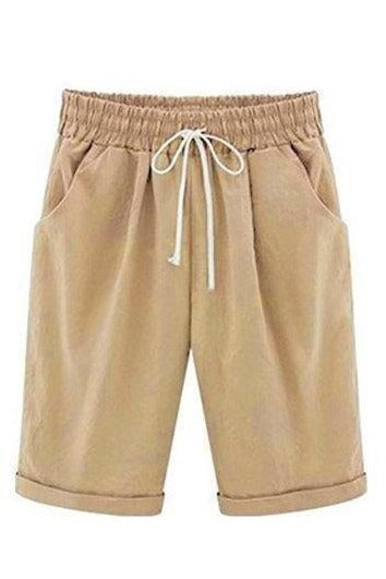 Plain with Pockets Sashes Holiday Loose Shorts (9 Colors)