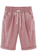 Plain with Pockets Sashes Holiday Loose Shorts (9 Colors)