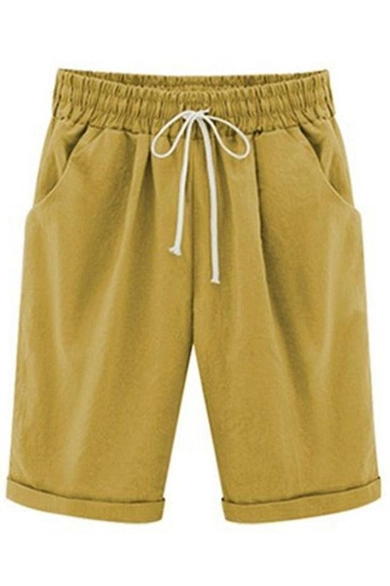 Plain with Pockets Sashes Holiday Loose Shorts (9 Colors)