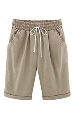 Plain with Pockets Sashes Holiday Loose Shorts (9 Colors)