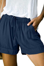 Solid Color with Pockets Summer Casual Shorts