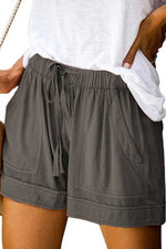 Solid Color with Pockets Summer Casual Shorts