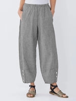 Women's Stripe with Pockets Casual Loose Pants