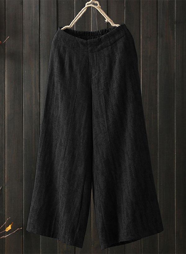 Women's Solid Color with Pockets Casual Wide Leg Pants