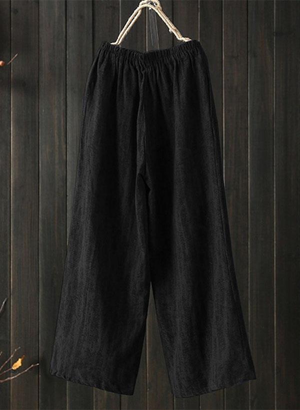 Women's Solid Color with Pockets Casual Wide Leg Pants