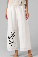 Women's Butterfly Print Summer Plus Size Pants